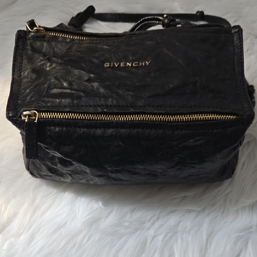 Givenchy Black Leather Crossbody Bag with Gold Accents